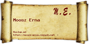 Moosz Erna névjegykártya